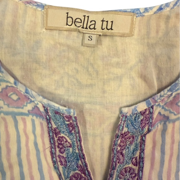 Bella Tu Fiona Long Sleeve Dress in Pastel Lilac and Blue Size Small. - Picture 6 of 10